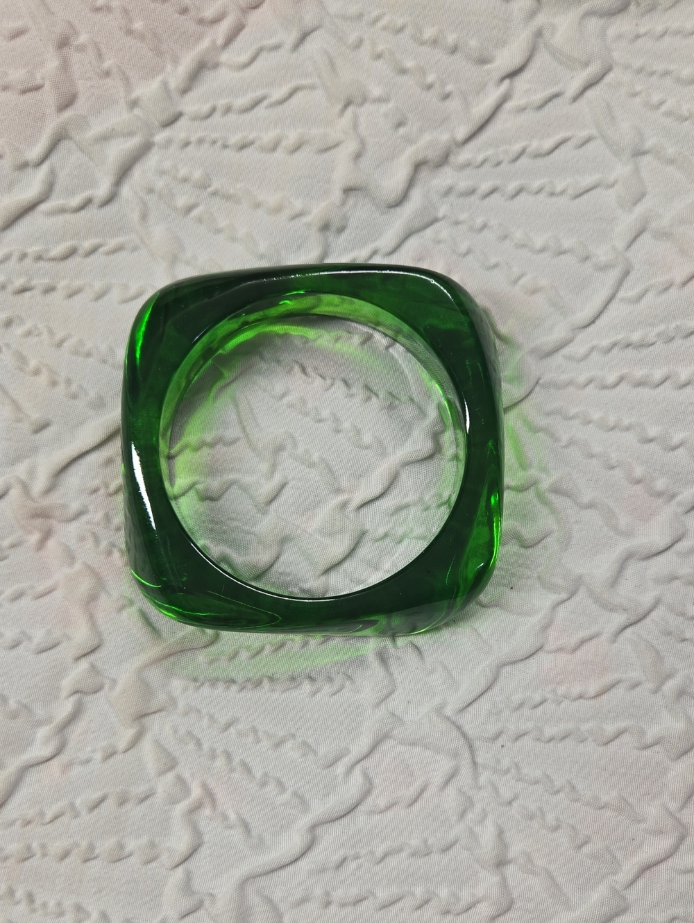 Green Acrylic Square Bangle Bracelet